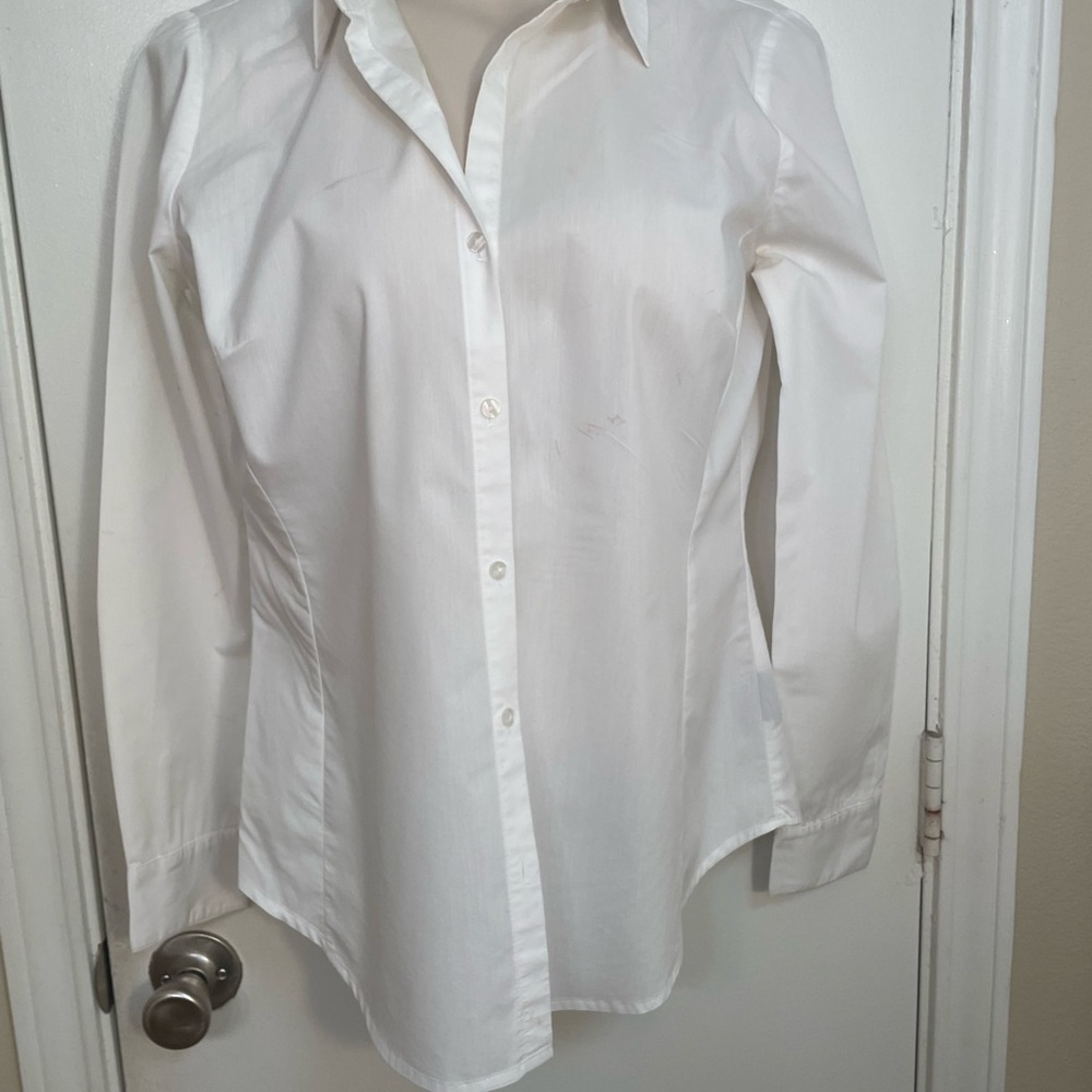 Classic White Tapered Button-Up Shirt